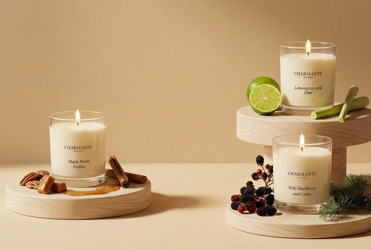 Slideshow candle image with extra space around the full arrangement